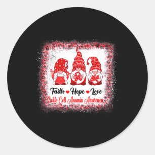 Faith Hope Love Gnomes Sickle Cell Anaemia Awarene Classic Round Sticker