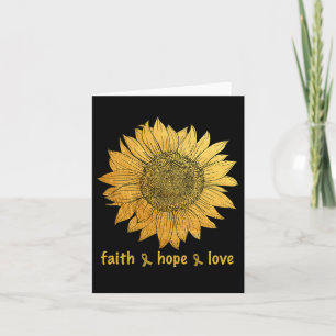 Faith Hope Love Gold Sunflower Childhood Cancer Aw Card