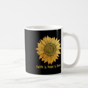 Faith Hope Love Gold Sunflower Childhood Cancer Aw Coffee Mug