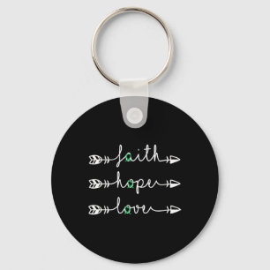 Faith Hope Love Green Ribbon Kidney Disease Awaren Key Ring