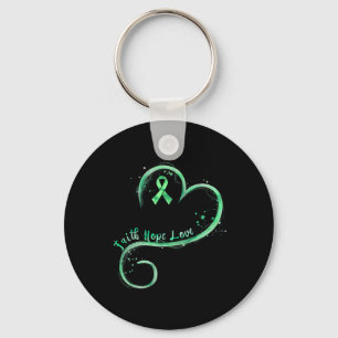 Faith Hope Love Green Ribbon Mental Health Awarene Key Ring