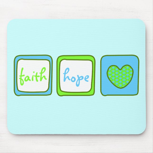 Faith Hope Love Heart 1 Corinthians 13:13 Mouse Pad (Front)
