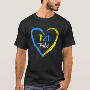 Faith Hope Love Heart Blue Yellow Down Syndrome Tr T-Shirt