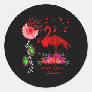 Faith Hope Love Heart Disease Awareness Classic Round Sticker