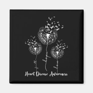Faith Hope Love Heart Disease Awareness Flower 1  Magnet