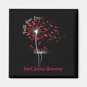 Faith Hope Love Heart Disease Awareness Flower Magnet