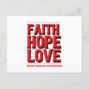 Faith Hope Love Heart Disease Awareness Postcard