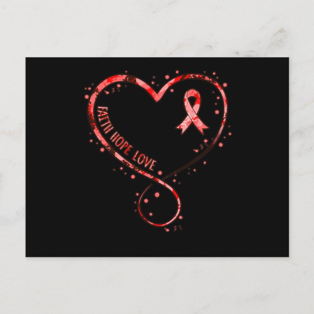 Faith Hope Love Heart Disease Awareness Survivor G Invitation Postcard (Front)