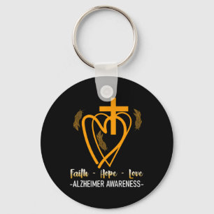 Faith Hope Love Heimerheimer Awareness Month Key Ring