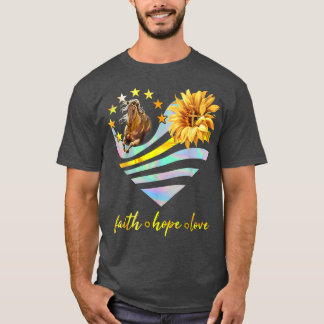 Faith Hope Love Horses Daisy Chirstian God Religio T-Shirt