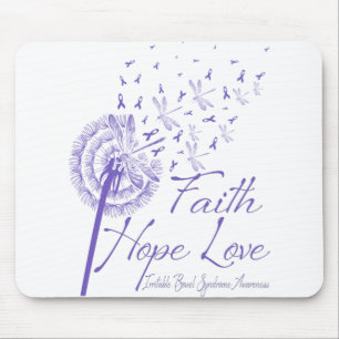 Faith Hope Love Irritable Bowel Syndrome Awareness Mouse Pad