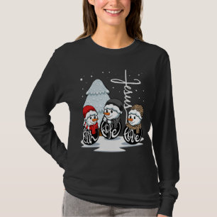 Faith Hope Love Jesus Christmas Pajama Snowman Chr T-Shirt