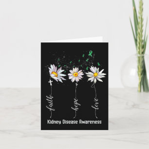 Faith Hope Love Kidney Disease Awareness Flower Gi Card