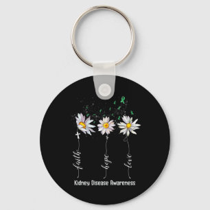 Faith Hope Love Kidney Disease Awareness Flower Gi Key Ring