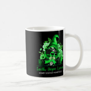 Faith Hope Love Kidney Disease Awareness Gnome Gre Coffee Mug