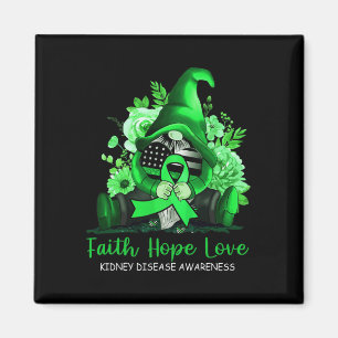 Faith Hope Love Kidney Disease Awareness Gnome Gre Magnet