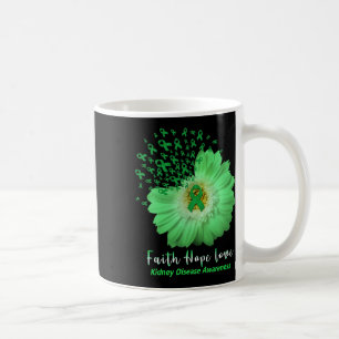 Faith Hope Love Kidney Disease Awareness Green Rib Coffee Mug