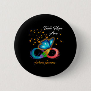 Faith Hope Love Leukaemia Awareness 6 Cm Round Badge