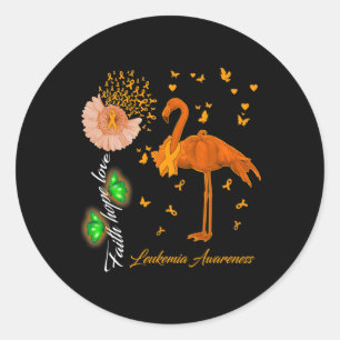 Faith Hope Love Leukaemia Awareness Classic Round Sticker