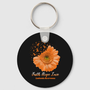 Faith Hope Love Leukaemia Awareness Flower Be Stro Key Ring