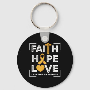 Faith Hope Love Leukaemia Awareness Key Ring
