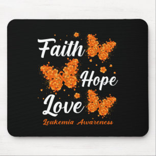 Faith Hope Love Leukemia Awareness Butterfly  Mouse Pad