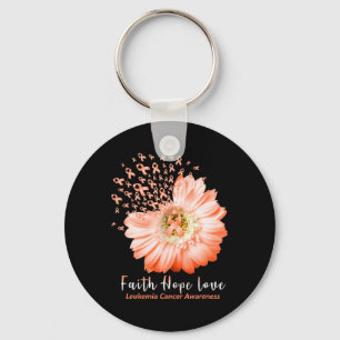 Faith Hope Love Leukemia Awareness Orange Ribbon D Key Ring