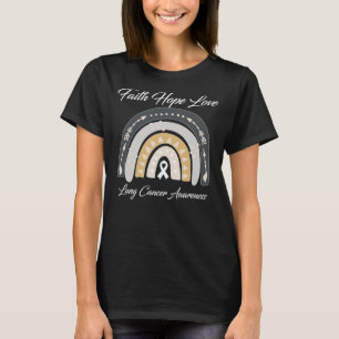 Faith Hope Love Lung Cancer Awareness White Ribbon T-Shirt