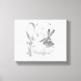 Faith Hope Love Melanoma Awareness Dragonfly Canvas Print