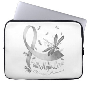 Faith Hope Love Melanoma Awareness Dragonfly Laptop Sleeve
