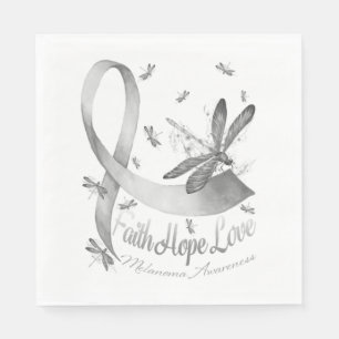 Faith Hope Love Melanoma Awareness Dragonfly Napkin
