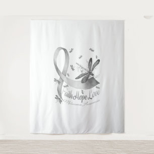 Faith Hope Love Melanoma Awareness Dragonfly Tapestry
