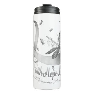 Faith Hope Love Melanoma Awareness Dragonfly Thermal Tumbler