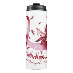 Faith Hope Love Meningitis Awareness Dragonfly Thermal Tumbler