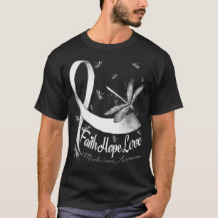 Faith Hope Love Mesothelioma Awareness Dragonfly T-Shirt