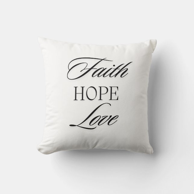 Faith, Hope Love Minimalist  Design  Cushion (Front)
