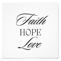Faith, Hope Love Minimalist Design