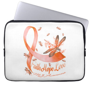 Faith Hope Love MS Awareness Dragonfly Laptop Sleeve