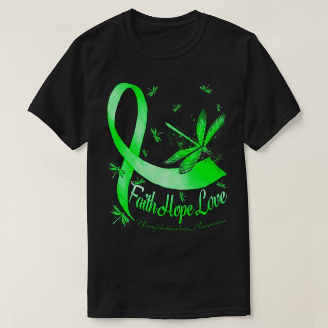 Faith Hope Love Neurofibromatosis Awareness Dragon T-Shirt (Design Front)