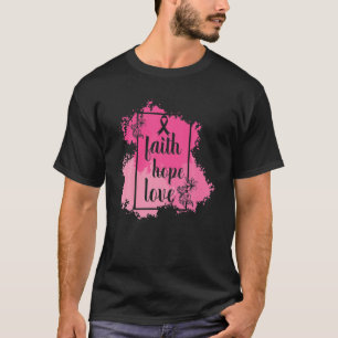 Faith Hope Love October Ribbon Breast Cancer Aware T-Shirt
