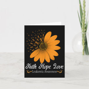 Faith Hope Love Orange Ribbon Blood Cancer Support Card