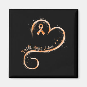 Faith Hope Love Orange Ribbon Leukaemia Awareness  Magnet