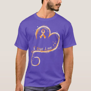 Faith Hope Love Orange Ribbon Leukaemia Awareness  T-Shirt