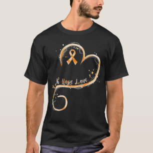 Faith Hope Love Orange Ribbon Leukemia Awareness T-Shirt