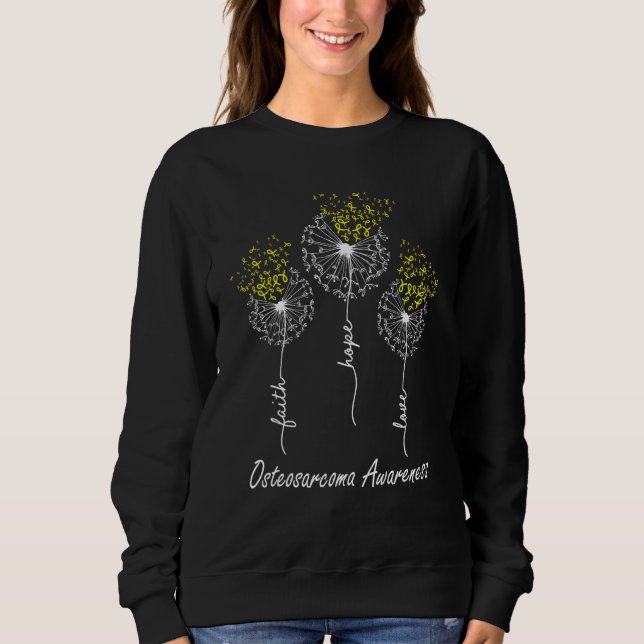 Faith Hope Love Osteosarcoma Awareness Sweatshirt (Front)