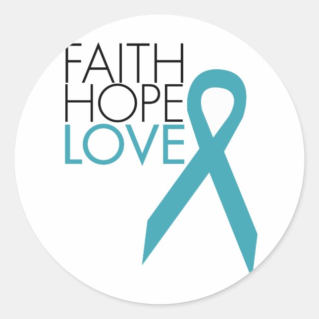 Faith, Hope, Love - Ovarian Cancer Classic Round Sticker (Front)