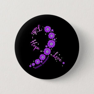 Faith Hope Love Overdose Awareness Ribbon Flower W 6 Cm Round Badge