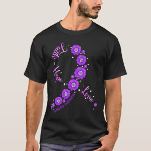 Faith Hope Love Overdose Awareness Ribbon Flower W T-Shirt