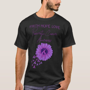 Faith Hope Love Pancreatic Cancer Awareness Purple T-Shirt