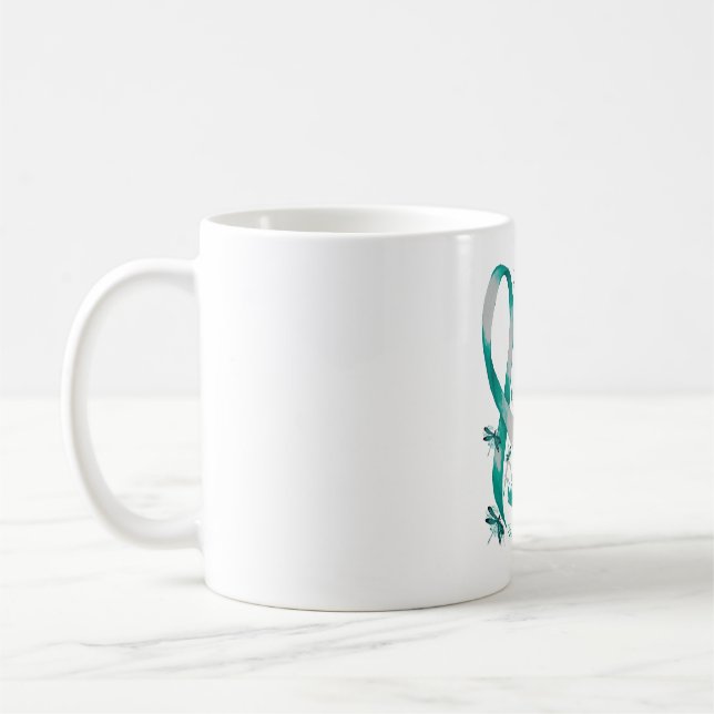 Faith Hope Love Panic Disorder Awareness Dragonfly Coffee Mug (Left)